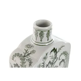 Vase Home ESPRIT White Green Porcelain Leaf of a plant 16,5 x 8 x 38 cm