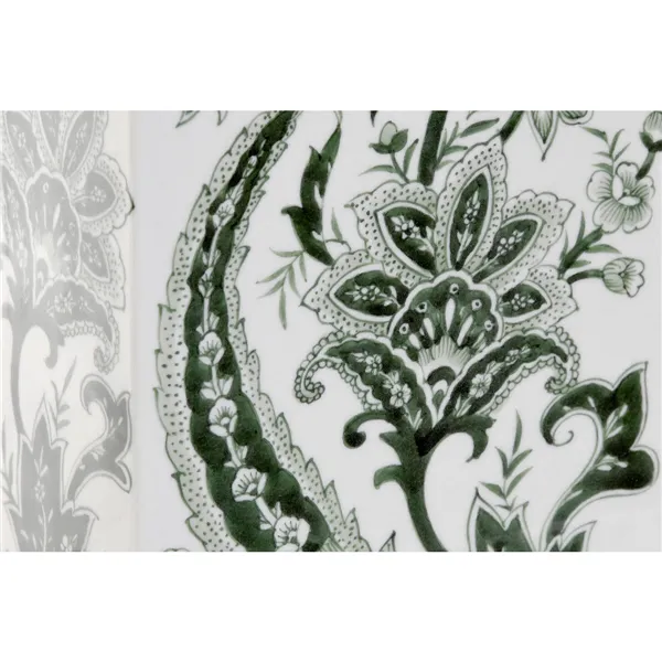 Vase Home ESPRIT White Green Porcelain Leaf of a plant 16,5 x 8 x 38 cm