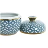 Tibor Home ESPRIT Blue Golden Aluminium Porcelain 18,5 x 18,5 x 20 cm