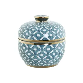 Tibor Home ESPRIT Blue Golden Aluminium Porcelain 15 x 15 x 15 cm