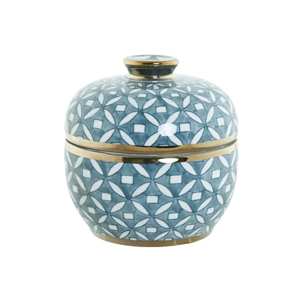 Tibor Home ESPRIT Blue Golden Aluminium Porcelain 15 x 15 x 15 cm