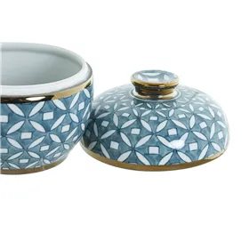 Tibor Home ESPRIT Blue Golden Aluminium Porcelain 15 x 15 x 15 cm