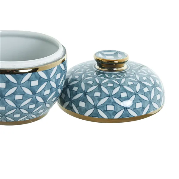 Tibor Home ESPRIT Blue Golden Aluminium Porcelain 15 x 15 x 15 cm