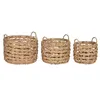 Basket set Home ESPRIT Natural Metal Water hyacinth (3 Pieces)