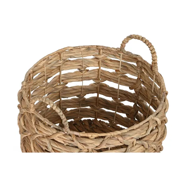 Basket set Home ESPRIT Natural Metal Water hyacinth (3 Pieces)