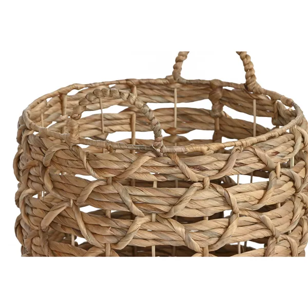 Basket set Home ESPRIT Natural Metal Water hyacinth (3 Pieces)
