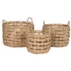Basket set Home ESPRIT Natural Metal Water hyacinth (3 Pieces)