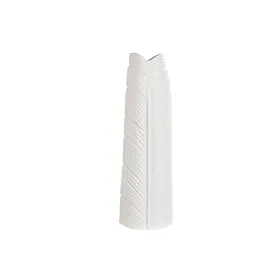 Vase Home ESPRIT White Stoneware Tropical Leaf of a plant 33 x 10 x 70 cm