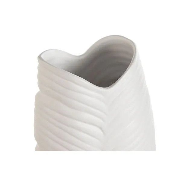 Vase Home ESPRIT White Stoneware Tropical Leaf of a plant 21 x 10 x 50 cm