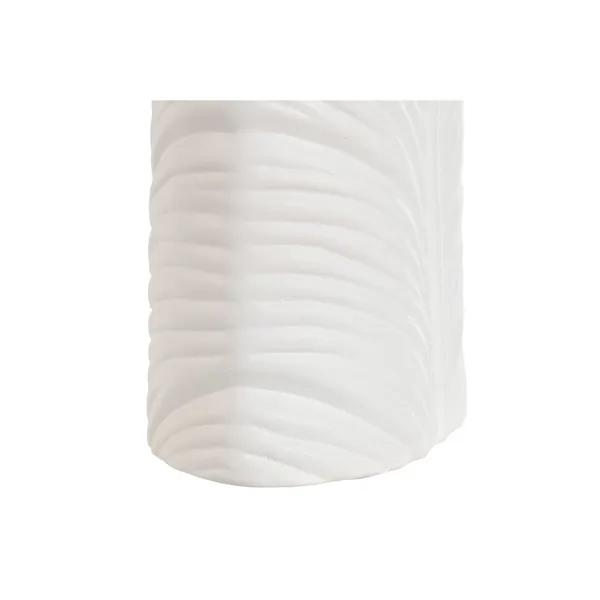 Vase Home ESPRIT White Stoneware Tropical Leaf of a plant 21 x 10 x 50 cm