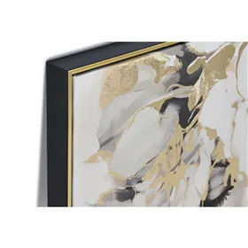 Canvas Home ESPRIT White Beige Golden Flowers 82,3 x 4,5 x 82,3 cm 82,5 x 4,5 x 82 cm 82,5 x 3,7 x 82 cm (2 Units)