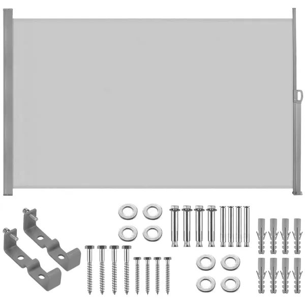Külgmarkiis Springos AW0003 300x160 cm väljatõmmatav helehall varikatus