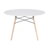Dining Table Home ESPRIT White Black Natural Birch MDF Wood 120 x 120 x 74 cm