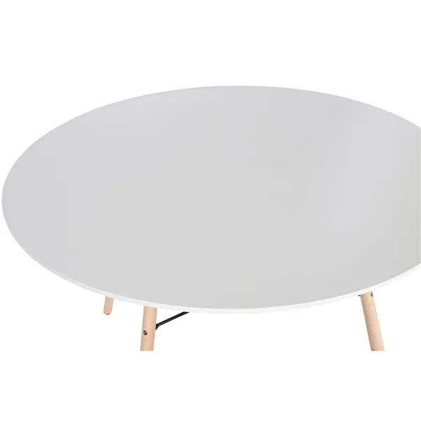 Dining Table Home ESPRIT White Black Natural Birch MDF Wood 120 x 120 x 74 cm