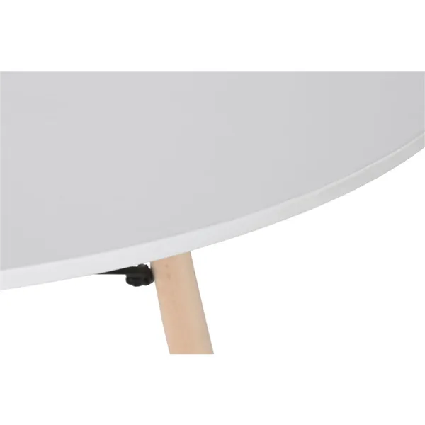 Dining Table Home ESPRIT White Black Natural Birch MDF Wood 120 x 120 x 74 cm