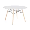 Dining Table Home ESPRIT White Black Natural Birch MDF Wood 120 x 120 x 74 cm