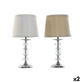 Desk lamp Home ESPRIT White Beige Metal 25 W 220 V 22 x 22 x 45 cm (2 Units)