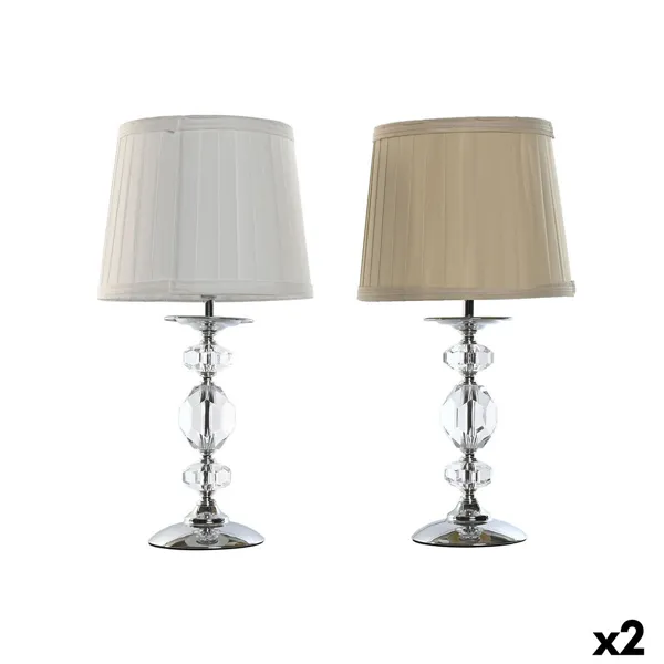 Desk lamp Home ESPRIT White Beige Metal 25 W 220 V 22 x 22 x 45 cm (2 Units)