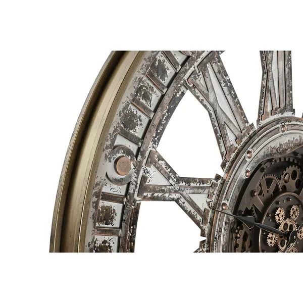 Wall Clock Home ESPRIT Golden Iron Loft 117 x 9,5 x 117 cm