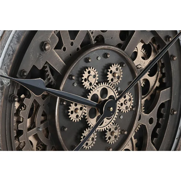Wall Clock Home ESPRIT Golden Iron Loft 117 x 9,5 x 117 cm