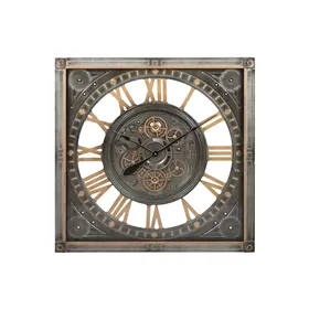 Wall Clock Home ESPRIT Grey Golden Silver Crystal Iron 80 x 10 x 80 cm