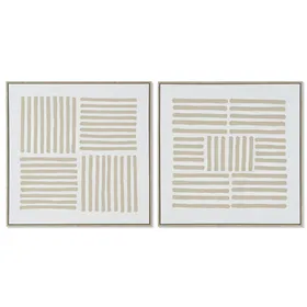 Canvas Home ESPRIT White Beige Scandinavian 83 x 4,5 x 83 cm (2 Units)