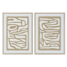 Canvas Home ESPRIT White Beige Abstract Scandinavian 52,7 x 2,5 x 72,5 cm (2 Units)