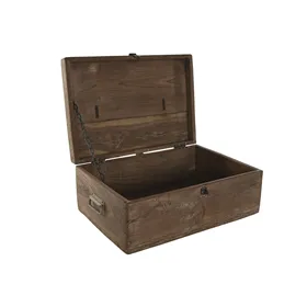 Chest Home ESPRIT Brown Black Natural Wood 46 x 31 x 31 cm