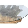 Dining Table Home ESPRIT Natural Wood Tempered Glass 160 x 160 x 76 cm