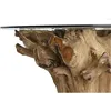 Dining Table Home ESPRIT Natural Wood Tempered Glass 160 x 160 x 76 cm