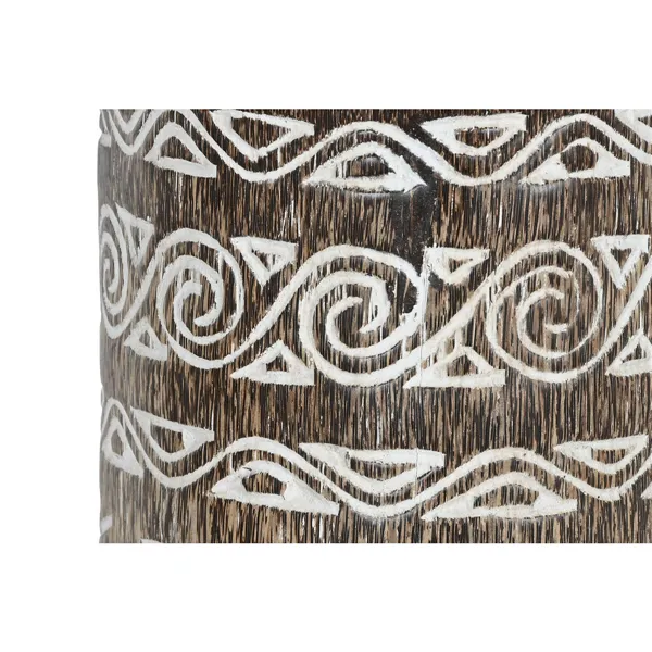Planter Home ESPRIT White Brown Wood 30 x 30 x 120 cm