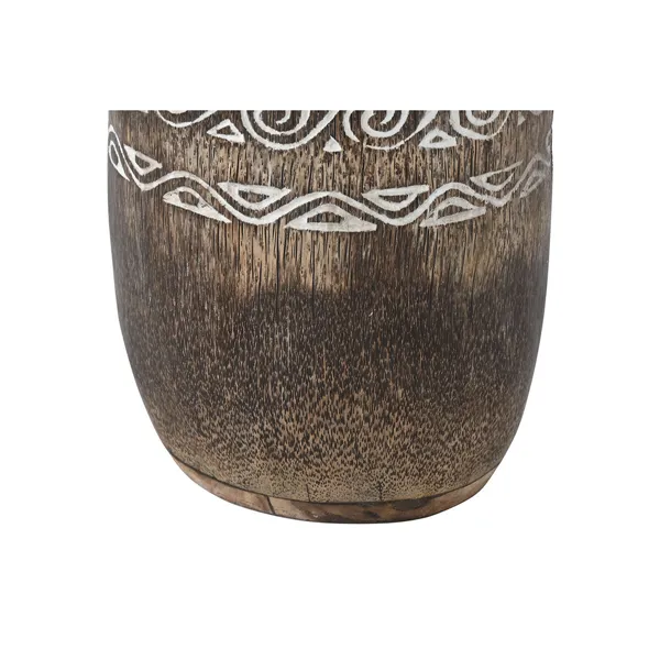 Planter Home ESPRIT White Brown Wood 30 x 30 x 120 cm