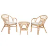 Table set with 2 chairs Home ESPRIT White Natural 50 x 50 x 50 cm