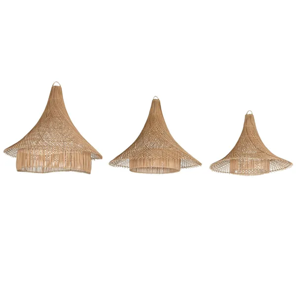 Lamp Shade Home ESPRIT Natural 80 x 80 x 75 cm (3 Pieces)