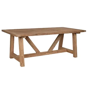 Dining Table Home ESPRIT Natural Teak 200 x 100 x 75 cm