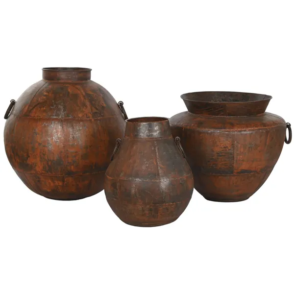 Vase Home ESPRIT Dark brown Iron 80 x 80 x 67 cm