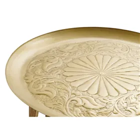 Centre Table Home ESPRIT Golden Natural Brass Mango wood 75 x 75 x 44 cm