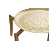 Centre Table Home ESPRIT Golden Natural Brass Mango wood 75 x 75 x 44 cm