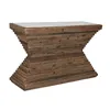 Console Home ESPRIT Yellow White Brown Marble Recycled Wood 138 x 45 x 87 cm