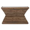Console Home ESPRIT Yellow White Brown Marble Recycled Wood 138 x 45 x 87 cm