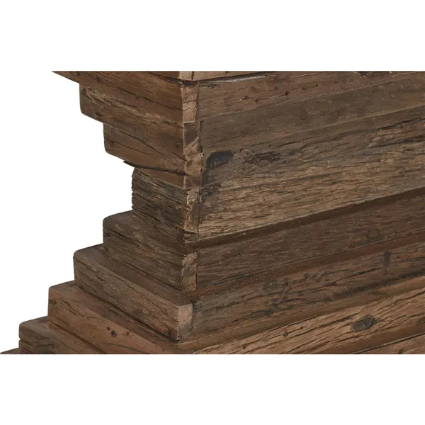 Console Home ESPRIT Yellow White Brown Marble Recycled Wood 138 x 45 x 87 cm