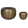 Set of Planters Home ESPRIT Golden Aluminium 64 x 64 x 47 cm
