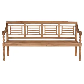 Bench Home ESPRIT Natural Teak Engraving 200 x 65 x 101 cm