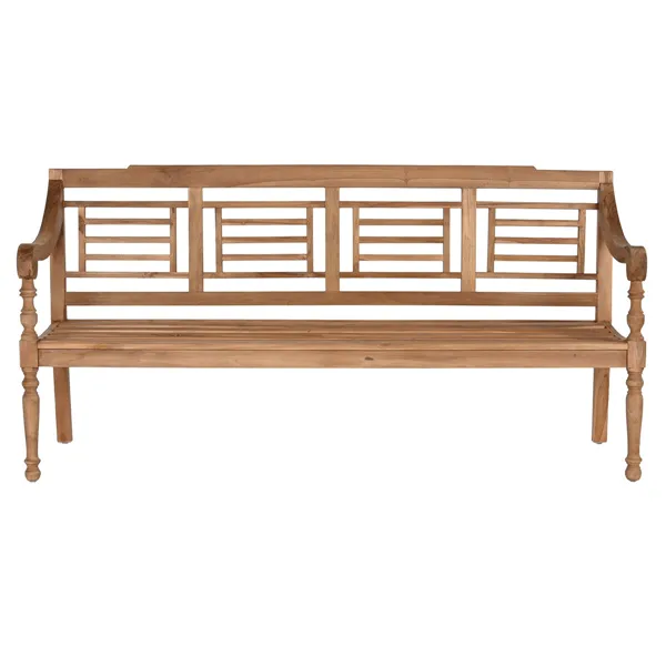 Bench Home ESPRIT Natural Teak Engraving 200 x 65 x 101 cm