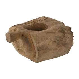 Candleholder Home ESPRIT Natural Teak 30 x 25 x 15 cm