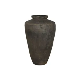 Vase Home ESPRIT Black Ceramic Terracotta Single part 76 x 76 x 96 cm