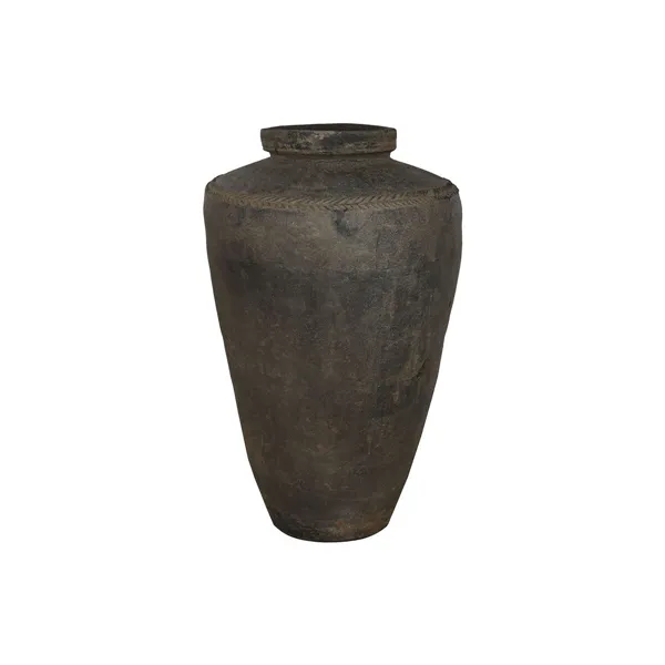 Vase Home ESPRIT Black Ceramic Terracotta Single part 76 x 76 x 96 cm
