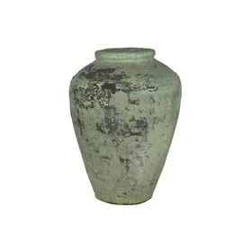 Vase Home ESPRIT Green Ceramic Terracotta Single part 65 X 65 X 72 CM