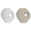 Vase Home ESPRIT White Beige Stoneware 33 x 15 x 34 cm (2 Units)