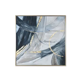 Canvas Home ESPRIT Blue White Abstract Modern 131 x 3,8 x 131 cm